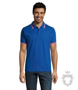 Polos Sols Pasadena Tallas grandes color Royal blue / Neon coral :: Ref: 529 Polos Sols Pasadena Tallas grandes color Royal blue / Neon coral :: Ref: 529