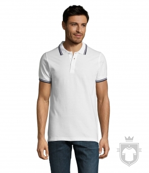 Polos Sols Pasadena Tallas grandes color White - Navy :: Ref: 904 Polos Sols Pasadena Tallas grandes color White - Navy :: Ref: 904