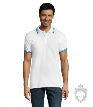 Polos Sols Pasadena Tallas grandes color White - Aqua :: Ref: 930 Polos Sols Pasadena Tallas grandes color White - Aqua :: Ref: 930