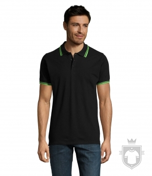 Polos Sols Pasadena Tallas grandes color Black - Lime :: Ref: 931 Polos Sols Pasadena Tallas grandes color Black - Lime :: Ref: 931