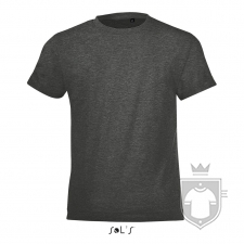Camisetas Sols Regent FIT Kids color Charcoal melange :: Ref: 348 Camisetas Sols Regent FIT Kids color Charcoal melange :: Ref: 348