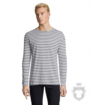 Camisetas Sols Marine ML color White - Navy :: Ref: 904 Camisetas Sols Marine ML color White - Navy :: Ref: 904