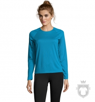 Camisetas Sols Sporty Manga Larga W color Aqua :: Ref: 321 Camisetas Sols Sporty Manga Larga W color Aqua :: Ref: 321
