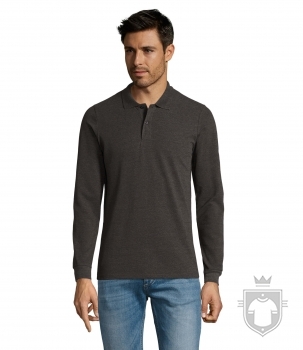 Polos Sols Perfect Manga Larga color Charcoal melange :: Ref: 348 Polos Sols Perfect Manga Larga color Charcoal melange :: Ref: 348