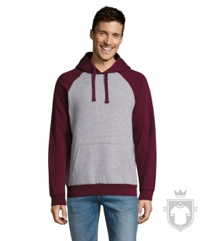 Sudaderas Sols Seattle color Gris / Burdeos :: Ref: 113 Sudaderas Sols Seattle color Gris / Burdeos :: Ref: 113
