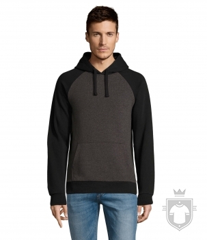 Sudaderas Sols Seattle color Charcoal grey / Black :: Ref: 993 Sudaderas Sols Seattle color Charcoal grey / Black :: Ref: 993