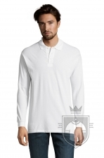 Polos Sols Star manga larga 170 algodon color White :: Ref: 102 Polos Sols Star manga larga 170 algodon color White :: Ref: 102