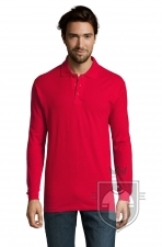 Polos Sols Star manga larga 170 algodon color Red :: Ref: 145 Polos Sols Star manga larga 170 algodon color Red :: Ref: 145