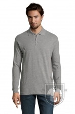 Polos Sols Star manga larga 170 algodon color Grey melange :: Ref: 360 Polos Sols Star manga larga 170 algodon color Grey melange :: Ref: 360