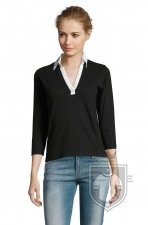 Polos Sols Panach manga 3/4 W color Black :: Ref: 312 Polos Sols Panach manga 3/4 W color Black :: Ref: 312