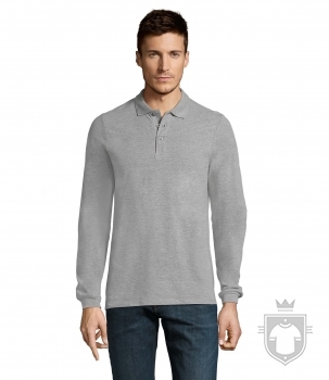 Polos Sols Winter manga larga 210 algodon color Grey melange :: Ref: 360 Polos Sols Winter manga larga 210 algodon color Grey melange :: Ref: 360