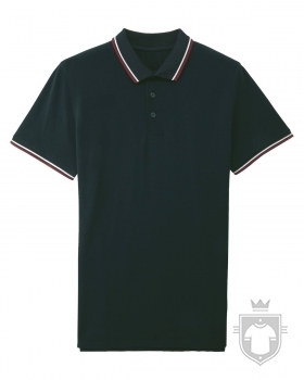 Polos Stanley/Stella Competes Tipped color Black/White/Burgundy :: Ref: C974 Polos Stanley/Stella Competes Tipped color Black/White/Burgundy :: Ref: C974