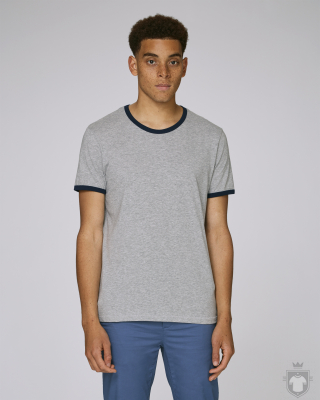 Camisetas Stanley/Stella Holds color Heather Grey/French Navy :: Ref: C985 Camisetas Stanley/Stella Holds color Heather Grey/French Navy :: Ref: C985