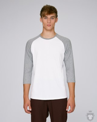 Camisetas Stanley/Stella Baseball Heather color White/Heather Grey :: Ref: C892 Camisetas Stanley/Stella Baseball Heather color White/Heather Grey :: Ref: C892