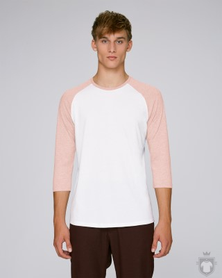 Camisetas Stanley/Stella Baseball Heather color White/Cream Heather Pink :: Ref: C893 Camisetas Stanley/Stella Baseball Heather color White/Cream Heather Pink :: Ref: C893