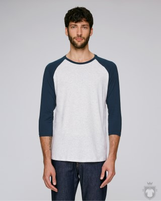 Camisetas Stanley/Stella Baseball Special Heather color Heather Ash/Navy :: Ref: C894 Camisetas Stanley/Stella Baseball Special Heather color Heather Ash/Navy :: Ref: C894