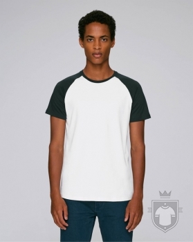 Camisetas Stanley/Stella Baseball Short Sleeve color White/Black :: Ref: C895 Camisetas Stanley/Stella Baseball Short Sleeve color White/Black :: Ref: C895