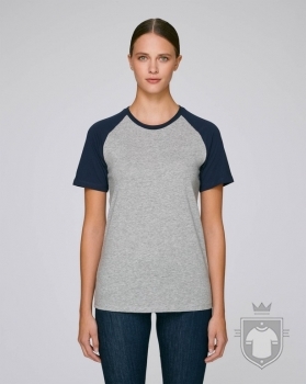 Camisetas Stanley/Stella Baseball Short Sleeve H color Heather Grey/French Navy :: Ref: C985 Camisetas Stanley/Stella Baseball Short Sleeve H color Heather Grey/French Navy :: Ref: C985