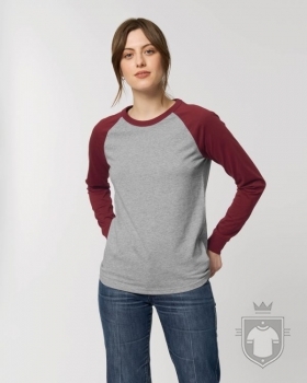 Camisetas Stanley/Stella Catcher M/L Heather color Heather Grey/Burgundy :: Ref: C968 Camisetas Stanley/Stella Catcher M/L Heather color Heather Grey/Burgundy :: Ref: C968