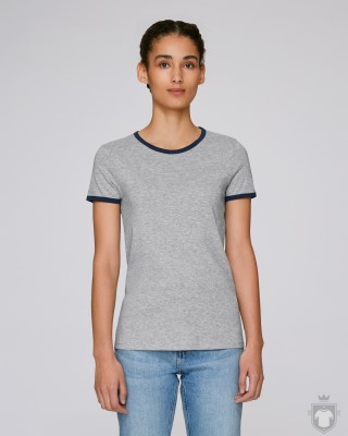 Camisetas Stanley/Stella Returns W color Heather Grey/French Navy :: Ref: C985 Camisetas Stanley/Stella Returns W color Heather Grey/French Navy :: Ref: C985