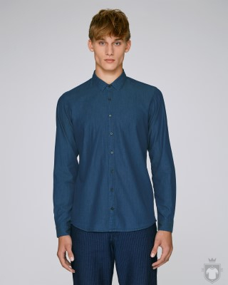 Camisas Stanley/Stella Innovates Denim color Mid Indigo Denim :: Ref: C571 Camisas Stanley/Stella Innovates Denim color Mid Indigo Denim :: Ref: C571