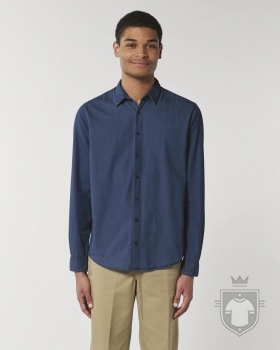 Camisas Stanley/Stella Innovates Denim color Dark Indigo Denim :: Ref: C572 Camisas Stanley/Stella Innovates Denim color Dark Indigo Denim :: Ref: C572