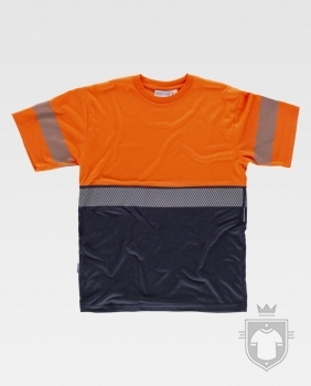 Camisetas Work Team alta visibilidad tacto algodón color High Visibility Orange / Navy :: Ref: NAV_MR Camisetas Work Team alta visibilidad tacto algodón color High Visibility Orange / Navy :: Ref: NAV_MR