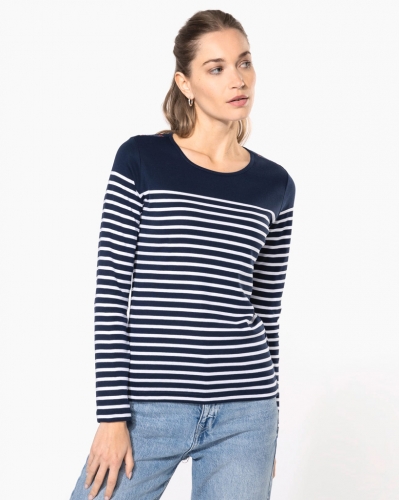 T-shirt K386 Marinière ML F <br/> Kariban