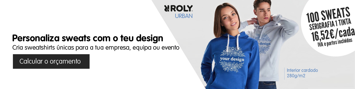 Personaliza sweatshirts com o teu logo